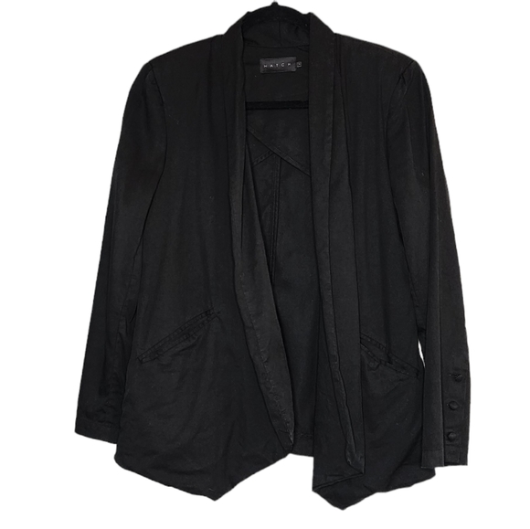 HATCH Maternity black open front drape blazer. Pockets. Size 1 - Picture 4 of 16